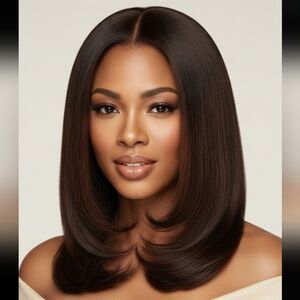 Real Premium Now New Yaki Platinum 100% Human Hair S1B/33 NWT Dark Brown